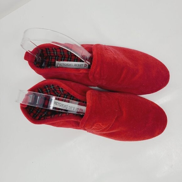 Victoria's Secret | Vintage Red Lounge or House Velour Slippers (Size 5/6) - Picture 4 of 12
